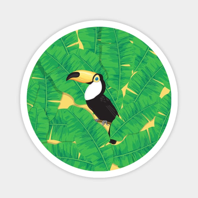 Toucan and banana leaves Magnet by katerinamk